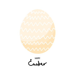 Easter eggs composition hand drawn on white background and with the text Happy Easter