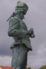 Obraz premium Budapest (Hungary). Sculpture of a Hungarian soldier from Hungary on the grounds of Buda Castle