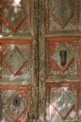 Granada (Spain). Old door inside the Alhambra in Granada