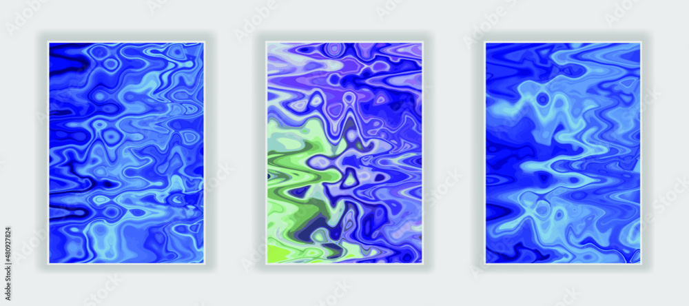 Poster abstract color flow gradient background. liquid marble art texture. flow inks in water style