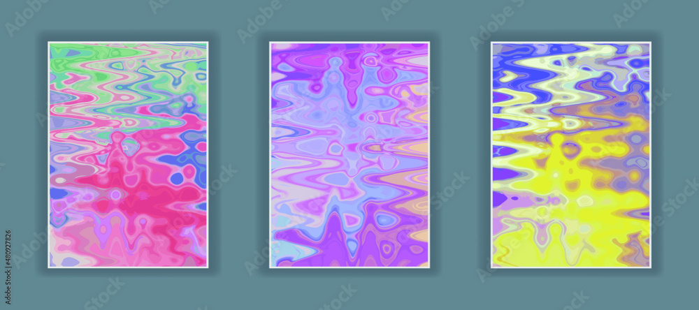 Poster abstract color flow gradient background. liquid marble art texture. flow inks in water style
