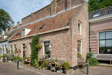 Fototapeta na wymiar 14th century wallhouses in Elburg, Gelderland Province, The Netherlands