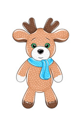 children's knitted toy deer scarf