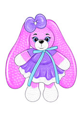 knitted toy hare in a dress