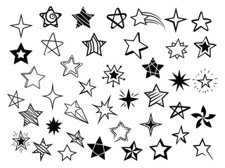 Set of sparkle lights stars. Collection of stylized hooting stars. Space body. Constellations cosmic lights. Astonomy. Vector illustration of falling stars. Tattoo.