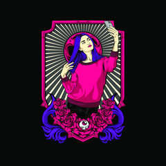 charming selfie girl