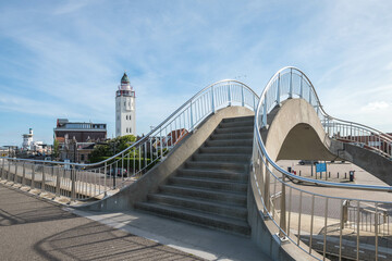 Naklejka premium Hoge Willemskade in Harlingen, Friesland Province, The Netherlands
