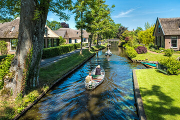 Naklejka premium Giethoorn, Overijssel province, The Netherlands