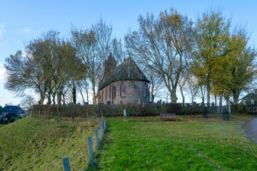 Obraz premium Kerk van Hogebeintum - Church of Hogebeintum, Friesland province, The Netherlands