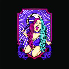 sexy charming girl illustration