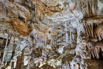 Campanet caves in Mallorca. Geological and mineral. Balearic tourism. Spain