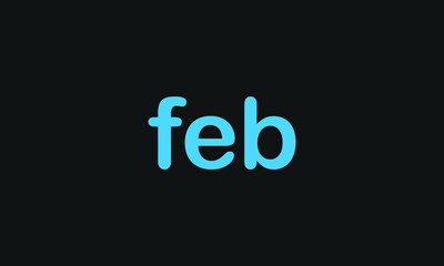 Word FEB in letters - Initial vector design - Premium Icon, Logo vector