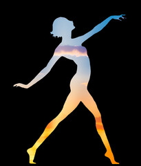Une danseuse étoile sur un couché de soleil.