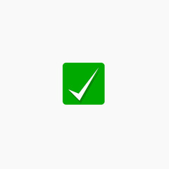 Green Check Box, check mark, white background.