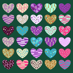 pattern with multicolor hearts