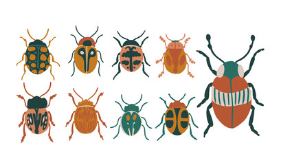 bugs and insects vector illustration - obrazy, fototapety, plakaty