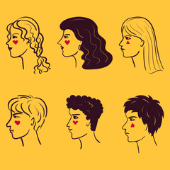 set of faces