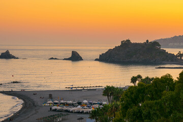 Atardecer en playa 