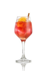 Cocktail in a glass isolated on white.