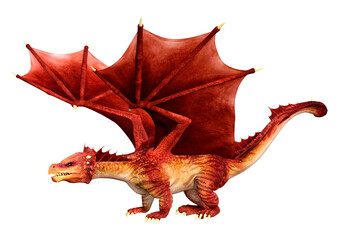 Fototapeta premium 3D Rendering Fairy Tale Dragon on White