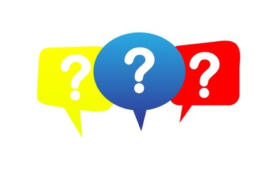 Message box with question mark icon.Vector on isolated white background. EPS 10.