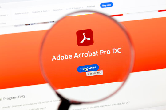 Ostersund, Sweden - Jan 17, 2022: Adobe Acrobat Pro DC website. Adobe Acrobat is a family of application software and Web services developed by Adobe Inc.