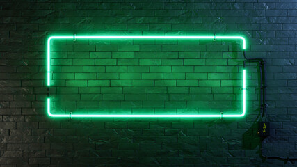Fototapety  stylish modern green neon light frame