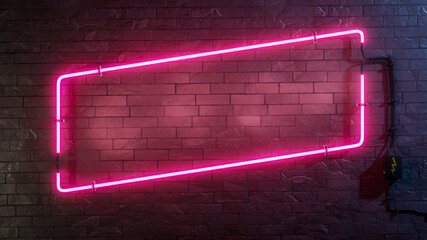 stylish modern pink neon light frame