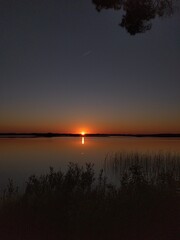 sunset over the river