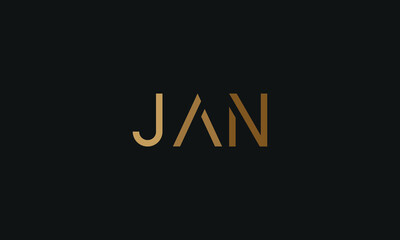 Fototapeta na wymiar Word JAN in letters - Initial vector design - Premium Icon vector