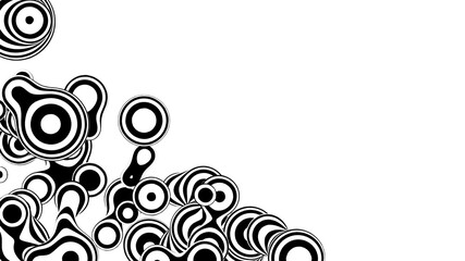 Liquid 3D monochrome metaball, with organic structure. Abstract vector black and white background. Fluid futurisctic shapes.