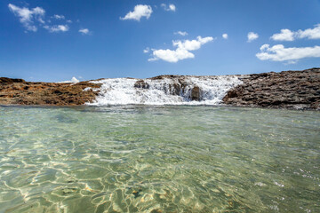 Champagne Pools Moreton Island Queensland on a sunny summer day