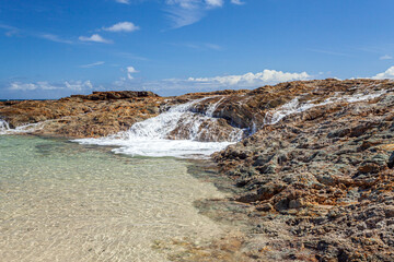 Champagne Pools Moreton Island Queensland on a sunny summer day