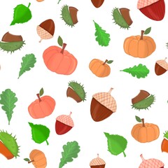 Nuss Kürbis Herbst nahtloses Muster 