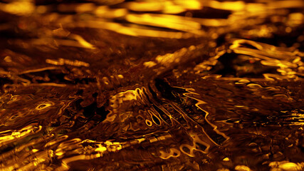 Liquid golden splash texture, beverages background
