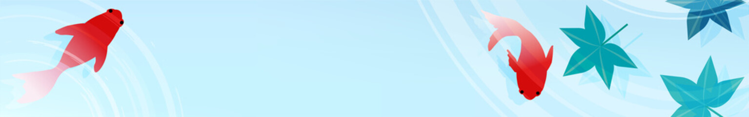 お中元・夏バナー、夏祭り風金魚すくい、文字なし320x50