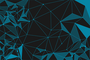 Helix triangle vector concept. Chemical design with color cell. Abstract background with blue plexus line and dot connection