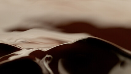 Detail of splashing melted chocolate.