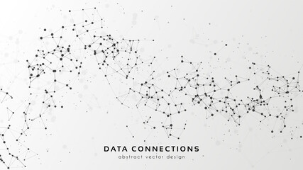 Abstract mesh vector background. Futuristic technology style card. Lines, point, planes in 3d space.