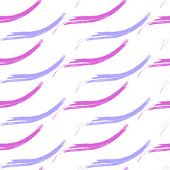 Wavy brush line seamless vector background pattern, Hand drawn rough brushstroke diagonal repeating pattern, white background with lilac and pink stripes, hand drawn stripe all over-01