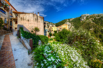 View of the Medieval Village of Peille, Alpes-Maritimes, Provence, France