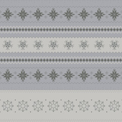 Snow Nordic Stripe Digital Papers, Seamless Patterns, Winter Crystals Design Illustration, 12 inches