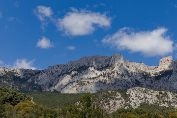 Mountain landscapes of the Crimea peninsula. Rocks.