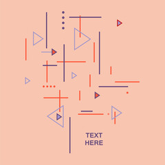 Abstract color lines and triangles on color background Dynamic shapes. Vector simple style design