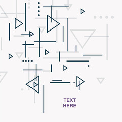 Abstract art modern design. Simple connect geometry shapes with connect dots and lines and triangles. Vector abstract background