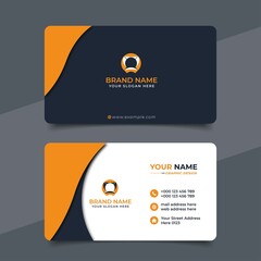 Red modern creative business card and name card, horizontal simple clean template vector design