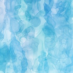 春夏用アルコールインクアート抽象背景バナー）水色とシアン　マーブル　マーブリング　液体　海　水　爽やか