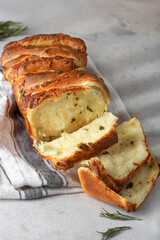 fresh pull apart bread with garlic and parsley