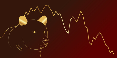 Bear Market Stock Crypto Gold Line