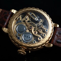 old watch mechanism skeletonized